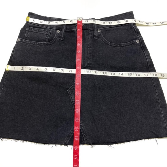Madewell Rigid Denim A-Line Skirt Black M2228 Size 26 - Picture 9 of 9
